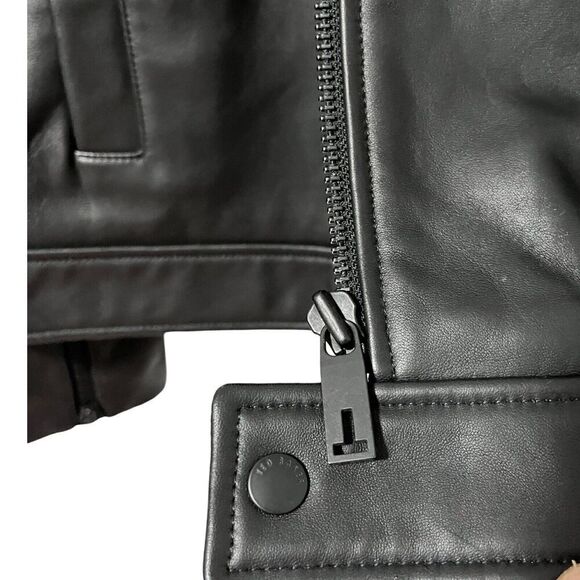 Ted Baker London Mens' Ovine Leather Biker Jacket Size L Black Biker Edgy NWT - Picture 9 of 16